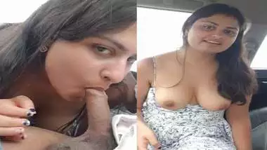 Valentine day outing of lovers with sex in car